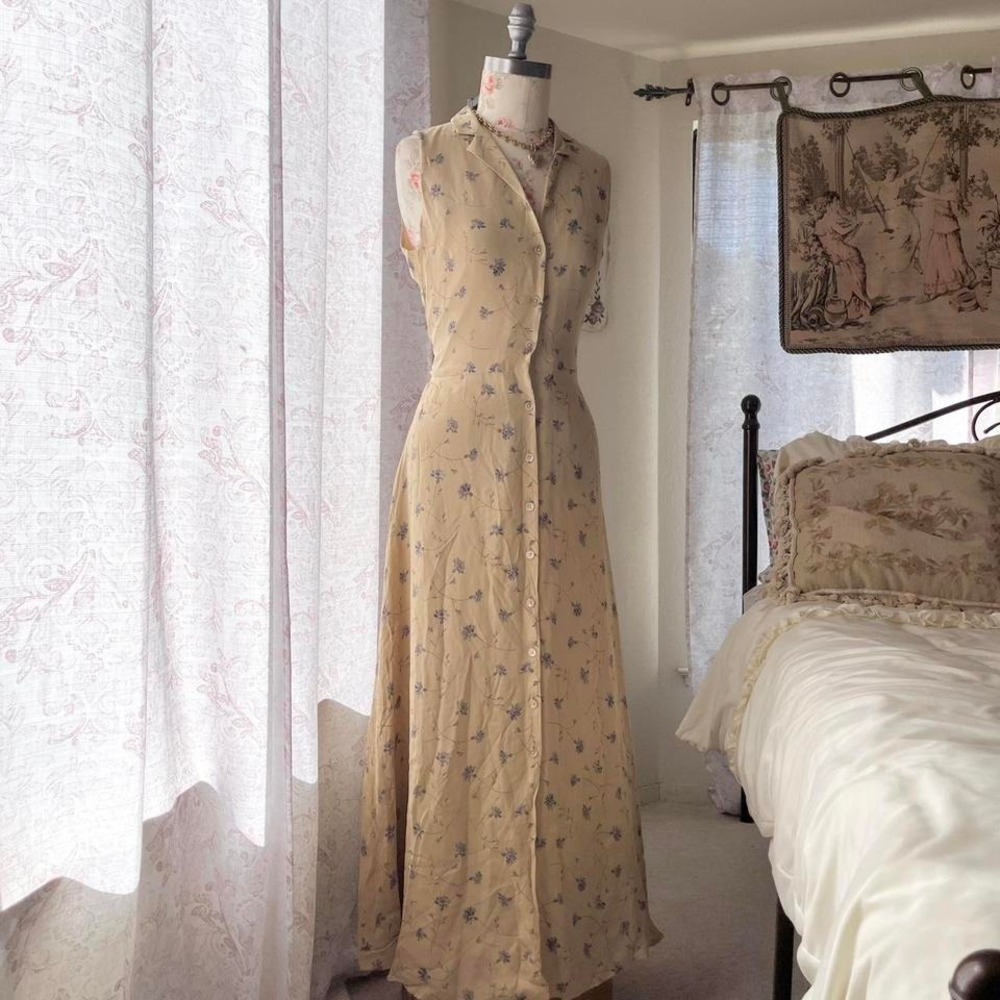 Ralph Lauren Cream Floral Maxi Dress